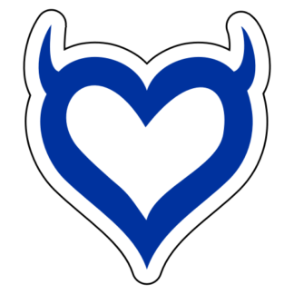 Heart With Horns Sticker (Blue)